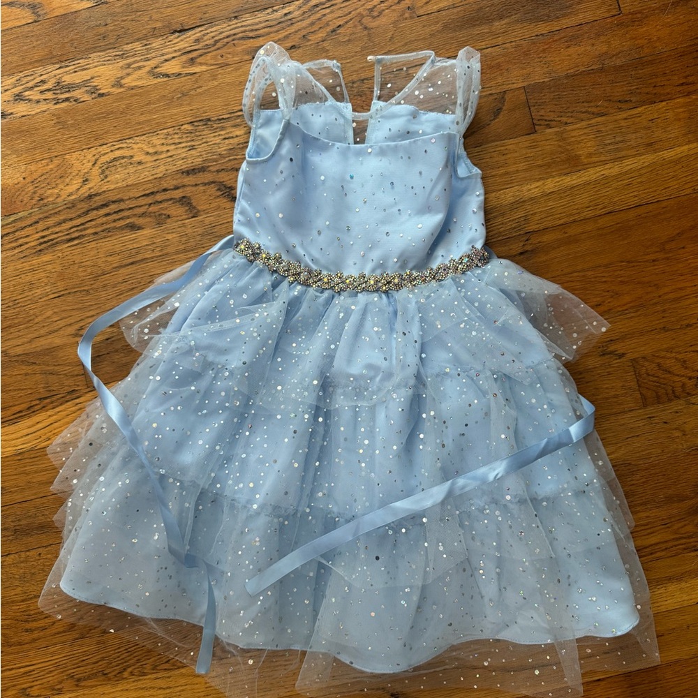 Rare edition Girls Metallic Foil Dot Tiered Mesh Dress 6x